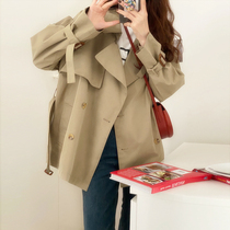 Windbreaker coat women spring and autumn 2021 New coat short early autumn small high khaki temperament