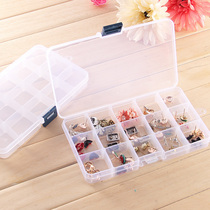 Feedback 15 grid transparent plastic storage box Multi-grid earrings jewelry box Finishing box Medicine box Jewelry box storage box