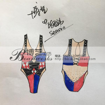 Boyi professional tailor-made synchronized swimming performance competition clothing children adult swimsuit custom S5012