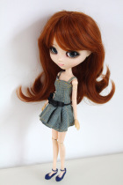 Pulp baby clothes imitation denim suspender skirt mini doll clothes accessories small cloth skirt can Girl doll dress