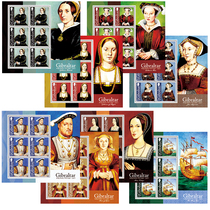 British Henley VIII and his six Queen Little Edition tickets 8 editions (with 6 sets of stamps) brand new
