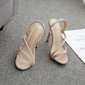 large shoes ribbon high-heeled Roman shoes sandals  