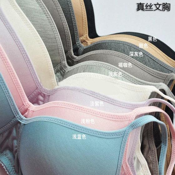 Daily single icy mulberry silk underwear bra thin section breathable sexy young lady silk bra without rims Daily single icy mulberry silk underwear bra thin section breathable sexy young lady silk bra without rims