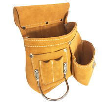 Genuine leather tool waist bag multifunction hammer hanging integrated carpentry nail pocket repair bag water electrician kit thickened and durable