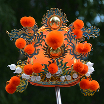 Temples pray for blessing hats to customize ancient Qing emperors hat-old imperial hat opera Peking Opera Helmet Buddha accessories Mao Ball