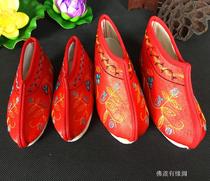 Drama Opera Ensemble Shoes Temple Buddhist Lady Shoes (Buddhist Statues Wear) Buddhist Supplies Buddha Hall Embroidery Multicolored Red