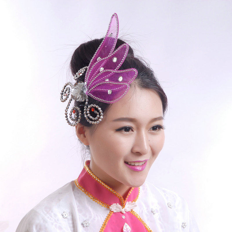 【清仓处理】舞蹈头饰民族古典亮片花儿童傣族孔雀舞演出表演花