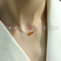 (Time fragments) Fu Hall) natural jade Old Pit Ice 18K Gold Green accompanying choker necklace 20