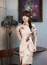 Improved version of the qipao 2022 The new teenage girl is young and small Chinese wind to be sexier and short of dress