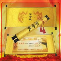 Factory direct sales Military order responsibility hero post guarantee affidavit challenge book scroll custom