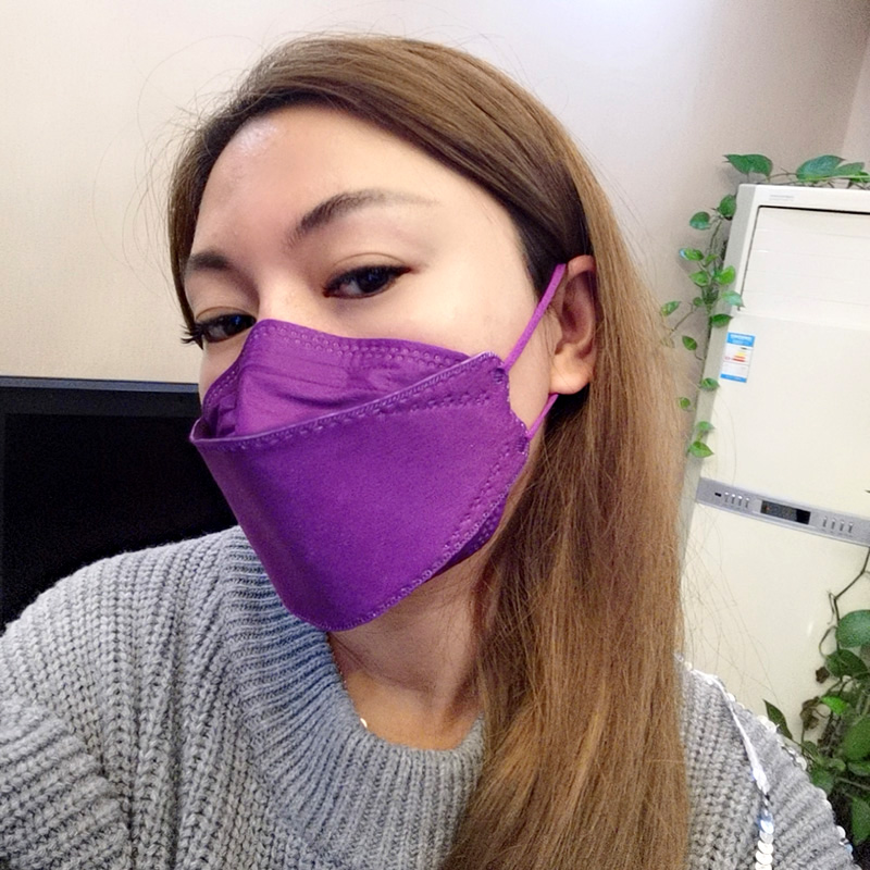 韩国kf94口罩3d立体4层10片女士迷彩色粉色红色紫色军绿色蓝灰色