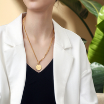 Sweater chain net red with the same high-end fashion Korean temperament long titanium steel necklace 2021 new womens trend wild