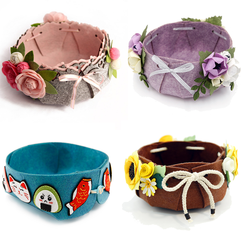 妇女节免裁剪收纳篮置物篮迪鸥创意不织布手工diy 制作布艺材料包_7折