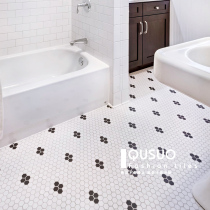 Black and white ceramic mosaic tile background wall modern simple bathroom parquet custom kitchen decoration wall sticker