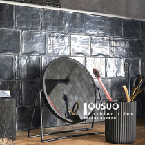 Fun Nordic kitchen bathroom tile wall brick ins net red metal brick Restaurant bar rust square brick