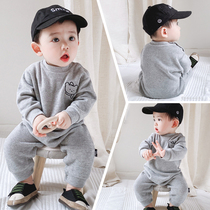 Baby childrens clothing baby jumpsuit boy long sleeve ha clothes newborn jumpsuit girl climbing clothes tide Spring and Autumn New