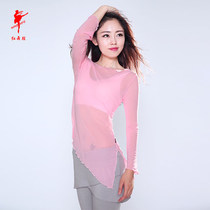 New Products Dance Exercises womens sashimi elastic gauze Outer lap Costume Ballet body clothes Classical Dance Hood Red Dancing Shoes