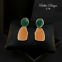 High-end drop glaze pendant earrings womens elegant super fairy fashion Modi blue stud earrings earrings trendy women 3023