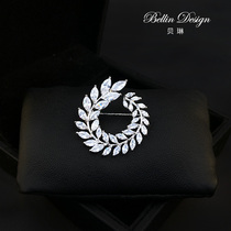 High-end crystal wheat ear suit brooch small fragrance sweater accessories cardigan shawl buckle pin temperament corsage 3157