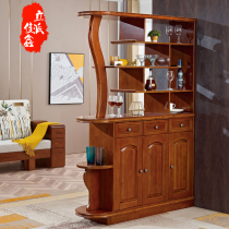 All solid wood partition cabinet Double-sided hall cabinet Entrance cabinet Modern Chinese wine cabinet Multi-function cabinet Chengdu Cypress furniture