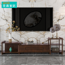 Nordic solid wood TV cabinet Coffee table combination Retractable living room small apartment can be customized coffee table floor cabinet locker