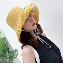 Large Eaves Double Sided Fisherman Hat Children Summer Little Frescoed Sunscreen Sunscreen Hat Han Edition Tide Sun Beach Hat