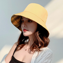 Double Sided Fisherman Hat Fashion Sun Hat Women Summer Plaid Sunscreen Hat Out Sun Hat Day Ensemble Art Pelt Hat