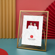 Metal creative Wash Photo Plus photo frame table 4 inch 6 inch 7 inch wedding couple registration photo engagement book banquet horizontal frame