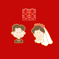 Retro wedding love happy word brooch registration badge pair of corsage groom bride and groom set of pin accessories