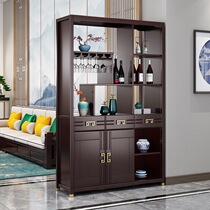 New Chinese-style solid wood living room entrance partition cabinet modern screen wine cabinet hall placed double-sided shelf against the wall hall cabinet