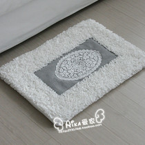 Aika love home Korean household goods Muse gray and white wooden ear Princess fan bedside small carpet mat
