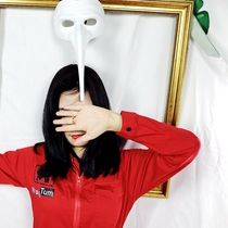 New character creates white makeup color mask plastic doctor mask white long nose mask sexy dance Crescent Crescent