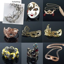 Venice dw ring mask ring brooch witch punk home cute Japanese male brooch high-end female