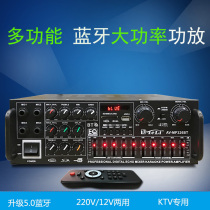 220v 220v 12v High power Bluetooth power amplifier Home Karaoke power amplifier High power HIFI Remote control EQ