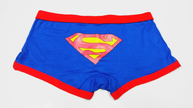 2条包邮 霸气外露超人内裤动漫卡通男生底裤个性男士平角裤四角裤_不