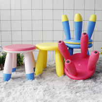 Ruiyi factory straight hair plastic anti-skating stool universal low stool children toddler kindergarten cartoon mushroom small bench