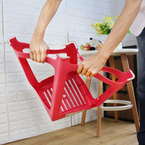 Modern thick breathable four-legged stool plastic low stool middle bench stripe stool office stool casual home dining table high stool