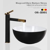 Nordic black Ceramic ultra-thin table basin Round small 35 household bathroom balcony bowl Hotel wash basin