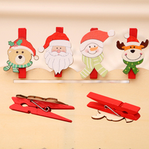 Christmas supplies Christmas decorations Christmas cartoon wooden clip DIY Santa Claus wooden clip 5CM