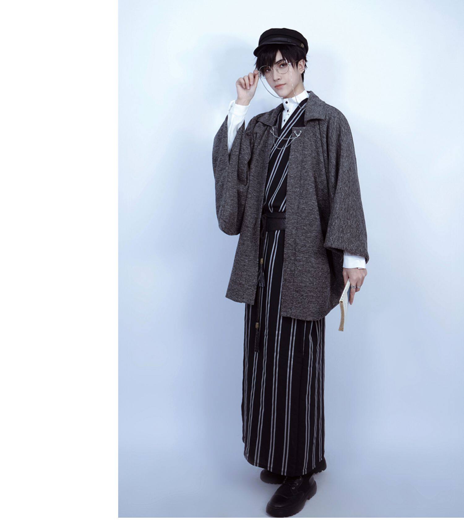 仓宝儿屋原创昭和大正私塾学生复古粗纺日式和风改良羽织外套男女