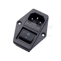 High Power AC Power Socket Three-in-one Switch Fuse Black AC Pint Type Medical Device Socket