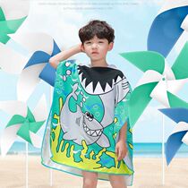 Childrens bath towel cloak hooded boy suction quick-drying swimming bathrobe girl baby travel beach towel