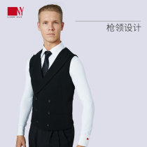 Nayi new mens modern dance vest Waltz tango standard dance performance uniform mens gun collar double row vest