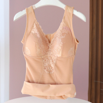 Warm vest women with chest pad integrated abdominal underwear autumn and winter plus thin velvet slim body bottoming top