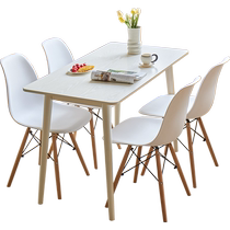 Lins Home Cream Style Solid Wood Leg Dining Table Small Apartment Living Room Home 2024 New Square Table Lins Wood Industry
