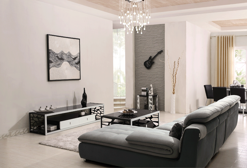 聚林氏木业布艺沙发可拆洗时尚现代客厅转角布沙发组合家具f09853