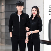 2021 new spring and autumn season 361 pure cotton sports suit mens youth running leisure couple sportswear three-piece set