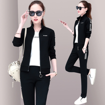 361 sports suit womens autumn and winter 2020 new sweater three-piece fashion large size loose running casual clothes