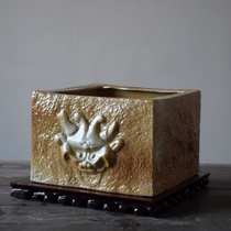 Jingdezhen creative ceramic flowerpot classical tabletop flower flowerpot hydroponic basin large square seed tree pot fish tank