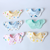 Buy two for a delivery of the same sum of 360 degrees rotating flowers Baby surrounding pocket pure cotton petal Saliva Towel Fake collar surrounding pocket